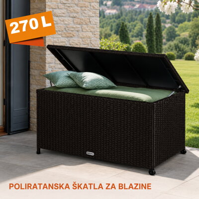 Prostran prostor za pohranu vrtnih tkanina ili drugih dodataka. kutija za pohranu