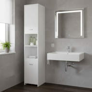 Visoki kupaonski ormarić SILKE, 180×30×30cm, bijeli