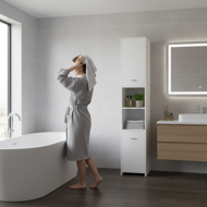 Visoki kupaonski ormarić SILKE, 180×30×30cm, bijeli