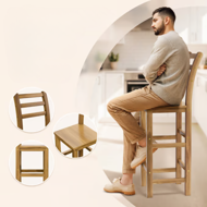 Barske stolice OSLO s naslonom, 2 kom, 40x36x110 cm, prirodna smeđa