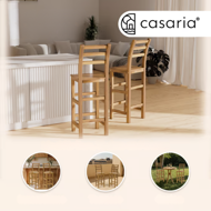 Barske stolice OSLO s naslonom, 2 kom, 40x36x110 cm, prirodna smeđa