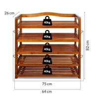 Regal za cipele RUSTIC, 5 polica,  prirodno smeđi