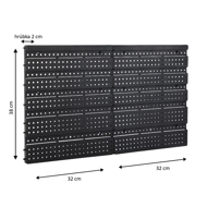 Viseći organizator za radionicu ORDER, 30 kutija, crvena/crna