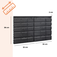 Viseći organizator za radionicu ORDER, 30 kutija, 64x2x38 cm, crvena/crna