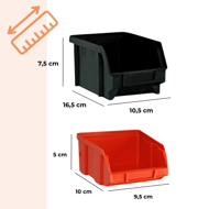 Viseći organizator za radionicu ORDER, 30 kutija, 64x2x38 cm, crvena/crna