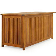 Drvena kutija za pohranu ACACIA s kotačima, 117x50x59 cm, prirodna smeđa