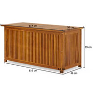 Drvena kutija za pohranu ACACIA s kotačima, 117x50x59 cm, prirodna smeđa