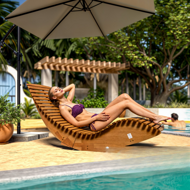 Ležaljka za ljuljanje BALI, 155x60x93cm, prirodna smeđa