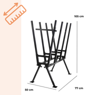 Stalak za piljenje drva AXEL, 77x50x105cm, crni