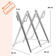Stalak za piljenje drva ALBERT, 83x81x88 cm, srebrni