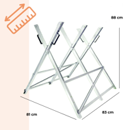 Stalak za piljenje drva ALBERT, 83x81x88 cm, srebrni