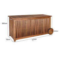 Drvena kutija za pohranu ACACIA s kotačima, 117x52x58,5 cm, prirodna smeđa