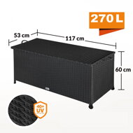 Kutija za odlaganje od poliratana RICCO, 122x56 61cm, crna