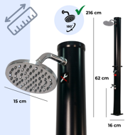 Solarni tuš DELFINA, 20 l, crni