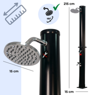 Solarni tuš DELFINA, 20 l, crni