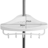 Teleskopska polica za tuš kabinu DELMO, 92–306 cm, bijela