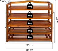Regal za cipele RUSTIC, 5 polica, prirodno smeđi