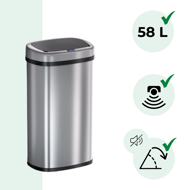 Senzorska kanta za otpad DEUS, 58 l, srebrna