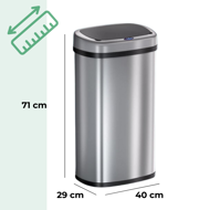 Senzorska kanta za otpad DEUS, 58 l, srebrna