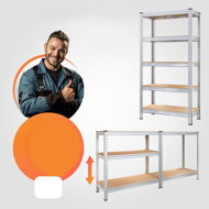 Regal s visokom nosivošću HEAVY, 2 kom, max. 875 kg, 90x40x180 cm, srebrni