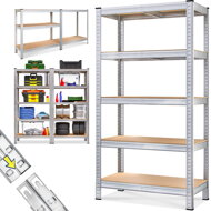 Regal s visokom nosivošću HEAVY, 2 kom, max. 875 kg, 90x40x180 cm, srebrni