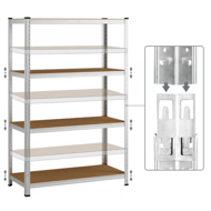 Regal s visokom nosivošću HEAVY, max. 700 kg, 160x90x40 cm, srebrna