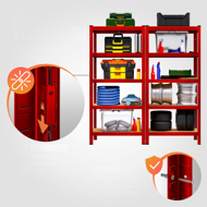 Regal s visokom nosivošću HEAVY, max. 875 kg, 90x40x180 cm, crvena