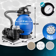 Pješčana filtracija za bazen AQUA, 9.600 l/h, plava