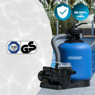 Pješčana filtracija za bazen AQUA s predfilterom, 13 200 l/h, plava