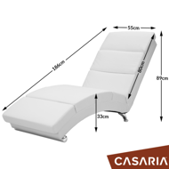 Ležaljka LONDON, 186×55×89cm, bijela