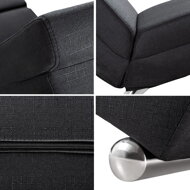 Ležaljka LONDON, 186×55×89cm, antracitna