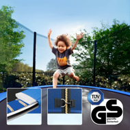 Trampolin s sigurnosnom mrežom JUMP, Ø183 cm, crno/plava