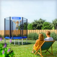 Trampolin s sigurnosnom mrežom JUMP, Ø183 cm, crno/plava