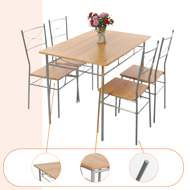 Blagovaonska garnitura PAUL, 5-dijelna, prirodna smeđa