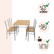 Blagovaonska garnitura PAUL, 5-dijelna, prirodna smeđa