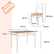 Blagovaonska garnitura PAUL, 5-dijelna, prirodna smeđa