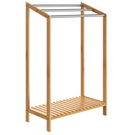 Bambuski stalak za ručnike RUBBY s metalnim šipkama i policom, 51x31x85 cm, smeđa/srebrna
