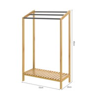 Bambuski stalak za ručnike RUBBY s metalnim šipkama i policom, 51x31x85 cm, smeđa/srebrna