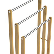Bambuski stalak za ručnike RUBBY s metalnim šipkama, 46x24x84 cm, smeđa/srebrna