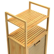 Bambuski regal s košarom za rublje DORIS, 40x30x95 cm, smeđa/krem