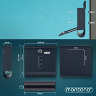 Poštanski sandučić s tubom za novine POST, 30,5x10x33,5cm, antracit