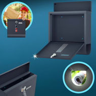 Poštanski sandučić s tubom za novine POST, 30,5x10x33,5cm, antracit