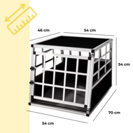 Transportni boks za pse BRUNO, 70x55x51 cm, srebrna/crna
