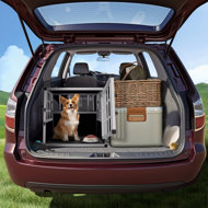 Transportni boks za pse BRUNO, 70x55x51 cm, srebrna/crna