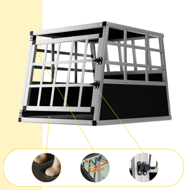 Transportni boks za pse BRUNO, 70x55x51 cm, srebrna/crna