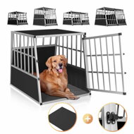 Transportni boks za pse BRUNO, 66x90x72 cm, srebrna/crna