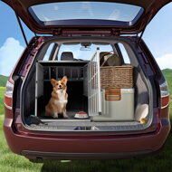 Transportni boks za pse BRUNO, 66x90x72 cm, srebrna/crna