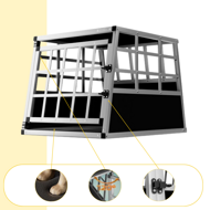 Transportni boks za pse BRUNO, 66x90x72 cm, srebrna/crna