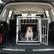 Transportni boks za pse BRUNO, 66x90x72 cm, srebrna/crna