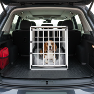 Transportni boks za pse BRUNO, 66x90x72 cm, srebrna/crna